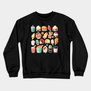 Cute happy food sticker pack Crewneck Sweatshirt